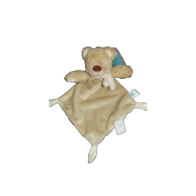 Accueil Tex Doudou Tex Ours Beige foulard blanc plat