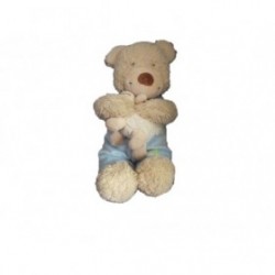 Accueil Tex Doudou Tex Ours Bleu salopette avec mouton  Musical