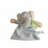 Doudou Charly and co Elephant Bleu foulard vert  plat