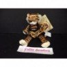 Doudou Bukowski Tigre Marron little tiger noir salopette 18cms  Pantin