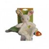 Accueil Z'autres marques Doudou Auchan Lapin Blanc rayure coeur orange dentition plat