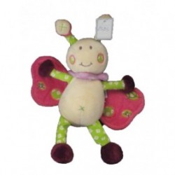 Accueil Z'autres marques Doudou Nounours Papillon Vert abeille ailes roses Hochet
