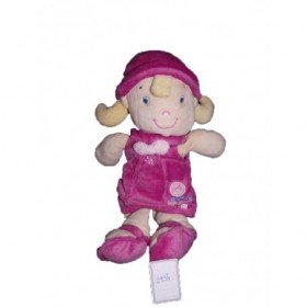 Accueil Z'autres marques Doudou bebereve Poupee Fushia robe rose fushia cheveux jaune Poupee