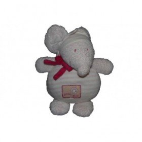 Accueil Z'autres marques Doudou tape a l'œil Souris Rose rayure jardin fleur 24cms Pantin