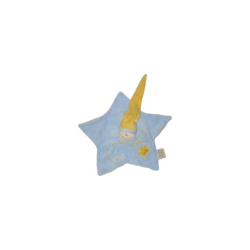 Doudou Un Reve De Bebe Lutin Bleu Etoile Bonnet Jaune Pantin