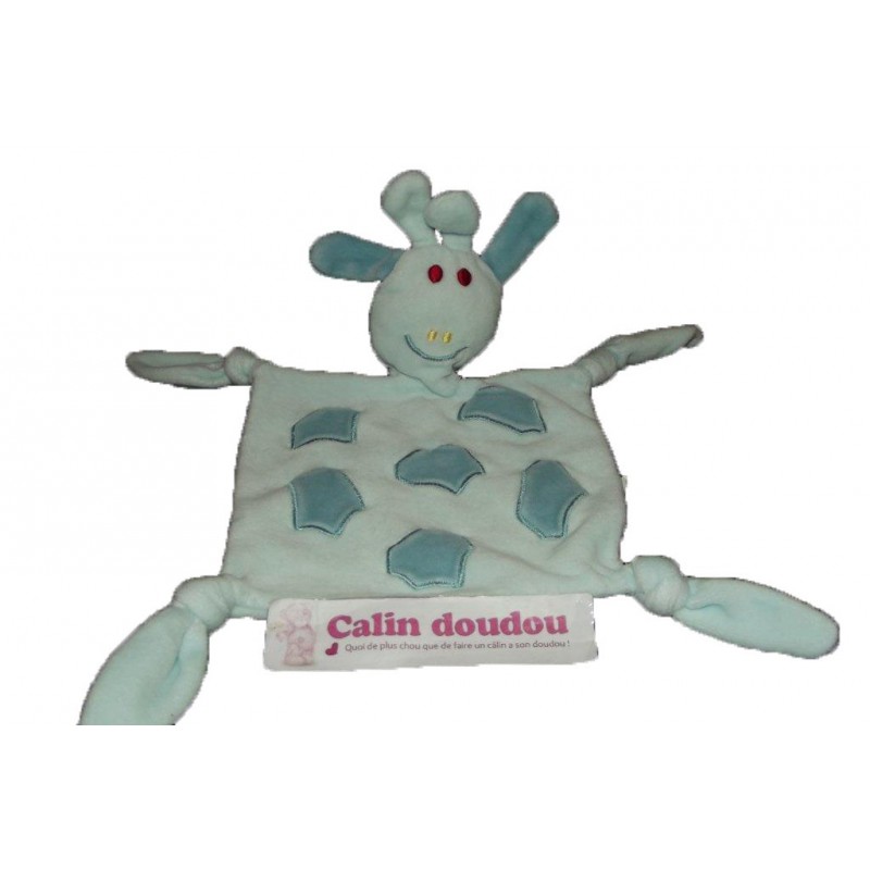 Accueil Z'autres marques Doudou auchan Girafe Bleu 4 nœuds Plat