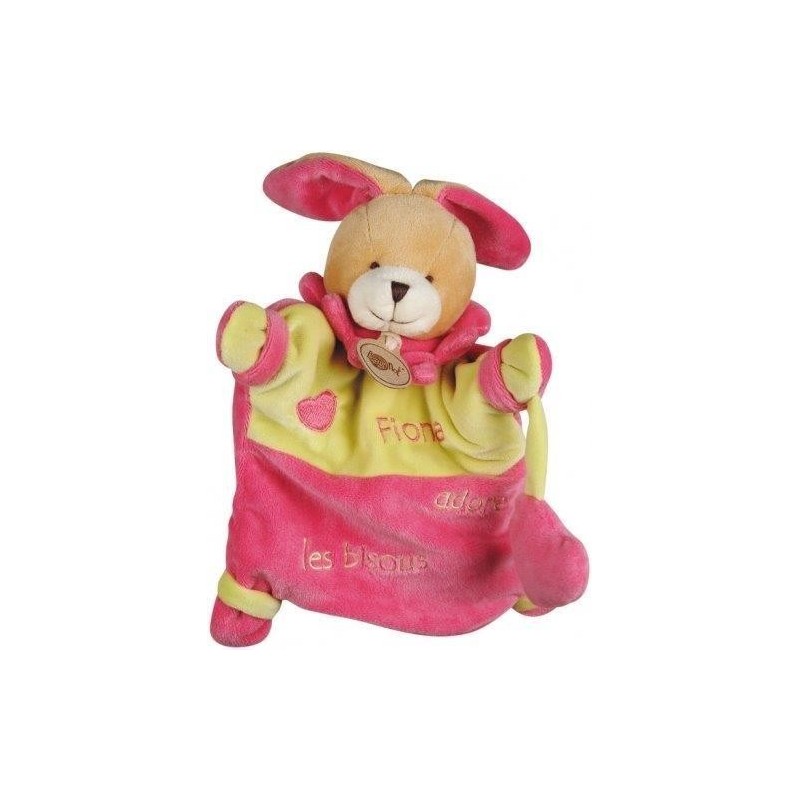 Accueil Babynat doudou Babynat Lapin Rose Fiona adore les bisous cœur BN698 Adore Marionnette