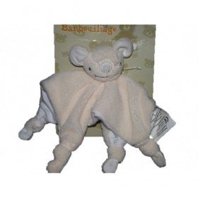 Accueil Z'autres marques Doudou Barbouillage Babou Souris Beige eponge blanc beige 4 nœuds Plat