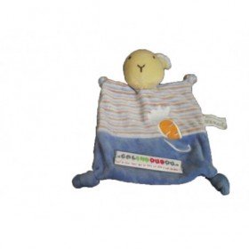 Accueil Z'autres marques Doudou CIAD Auchan Lapin Bleu carotte orange rayure plat