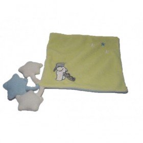 Accueil Z'autres marques Doudou Nevalna Mouchoir Vert babar etoile blanche blanc Plat