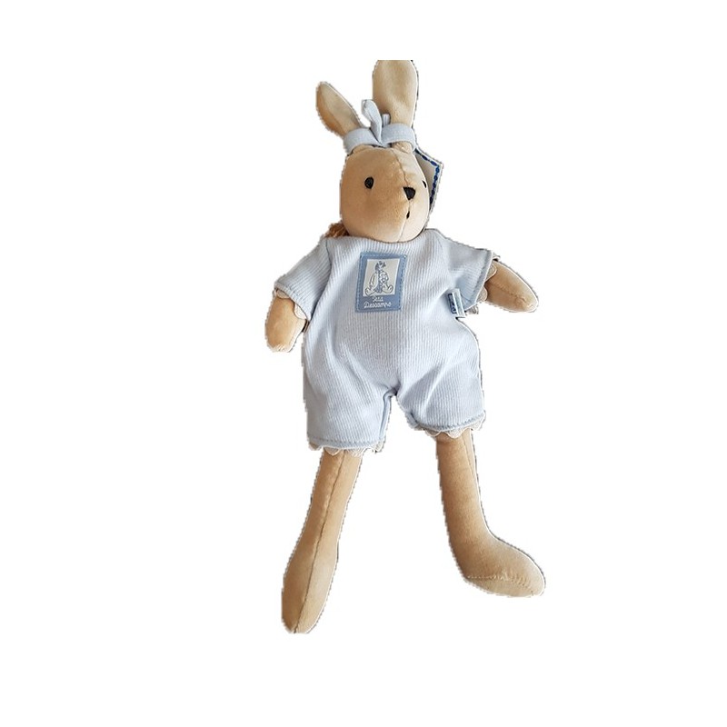 Accueil Z'autres marques Doudou Petits Descamps Lapin Bleu Innoncence Salopette Bleu 30cms Pantin