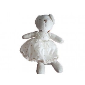 Accueil Z'autres marques Doudou J line ours Gris Robe Blanche Pois marron  Pantin