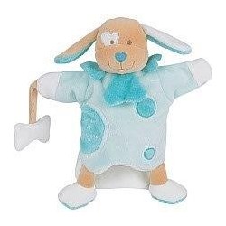 Accueil Doudou et Compagnie Doudou et Compagnie chien marionnette bleu et os