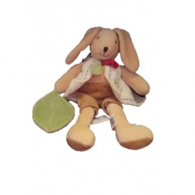 Accueil Doudou et Compagnie Doudou et compagnie lapin pim feuille vert 28cms