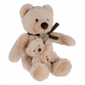 Accueil Babynat Doudou Babynat Baby'nat ours et bebe beige marron boite a musique musical BN942