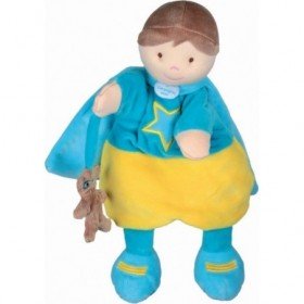 Accueil Doudou et Compagnie Doudou et Compagnie super heros marionnette jaune et bleu DC2354