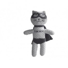 Accueil Z'autres marques Doudou IKKS chat gris pois cape super heros