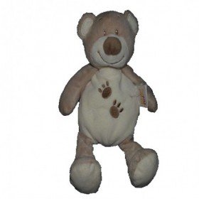 Accueil Z'autres marques Doudou Doukidou Ours beige et blanc empreinte marron