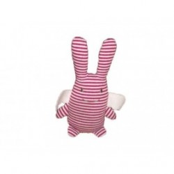 Accueil Z'autres marques Doudou Trousselier lapin ange gris rayee rayure rouge aile 18cms