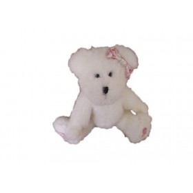 Accueil Z'autres marques Doudou The boyds collection Peluche ours bears blanc et rose white and pink assis articule 20cms