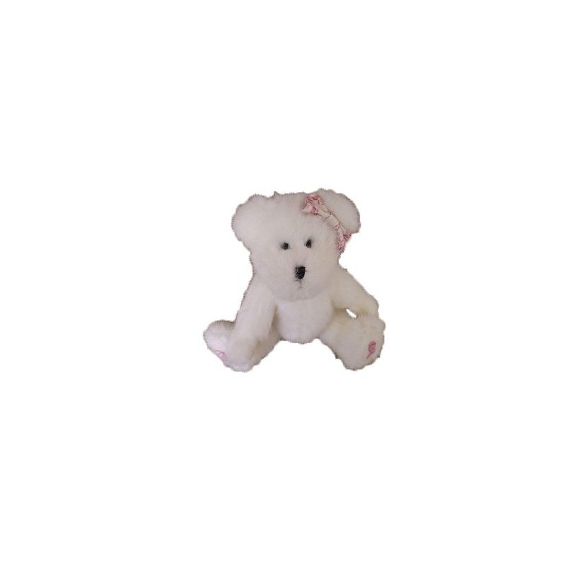 Accueil Z'autres marques Doudou The boyds collection Peluche ours bears blanc et rose white and pink assis articule 20cms