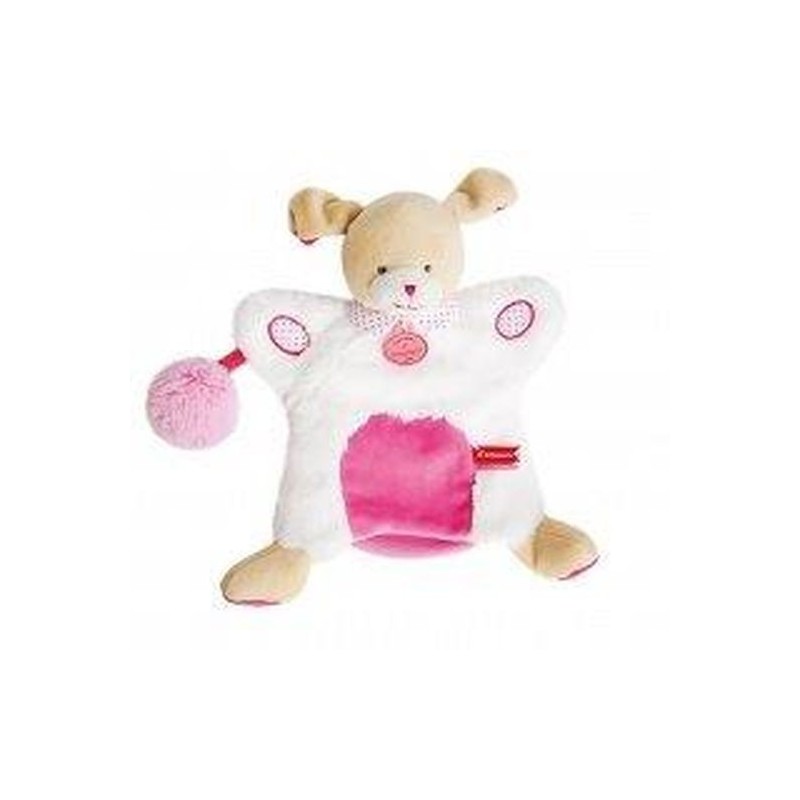 Accueil Doudou et Compagnie Doudou Doudou et Compagnie Chien marionnette lovely fraise pompon rose DC3050