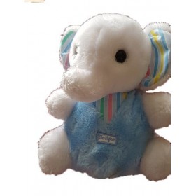 Accueil Z'autres marques Doudou Boulgom Elephant blanc et bleu assis oreille raye