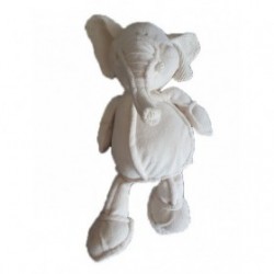 Accueil Z'autres marques Doudou Divers Elephant blanc casse 30cms