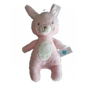 Accueil Tex Doudou Tex Lapin rose pantin pois oreilles 24cms