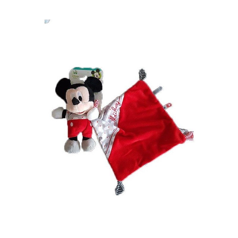 Accueil Disney Doudou Nicotoy / Kitchoun Mickey avec mouchoir rouge gris nuage