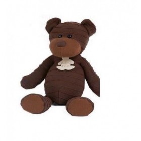 Accueil Histoire d'ours Doudou Histoire d'ours ours marron chocolat couture 27cms HO1070
