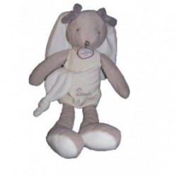 Accueil Doudou et Compagnie Doudou doudou et compagnie lapin gris doudou d'amour robe blanche mouchoir