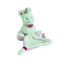 Accueil Babynat doudou Babynat Licorne Blanc Mouchoir Rose Arc En Ciel BN0320 Les Licornes Pantin