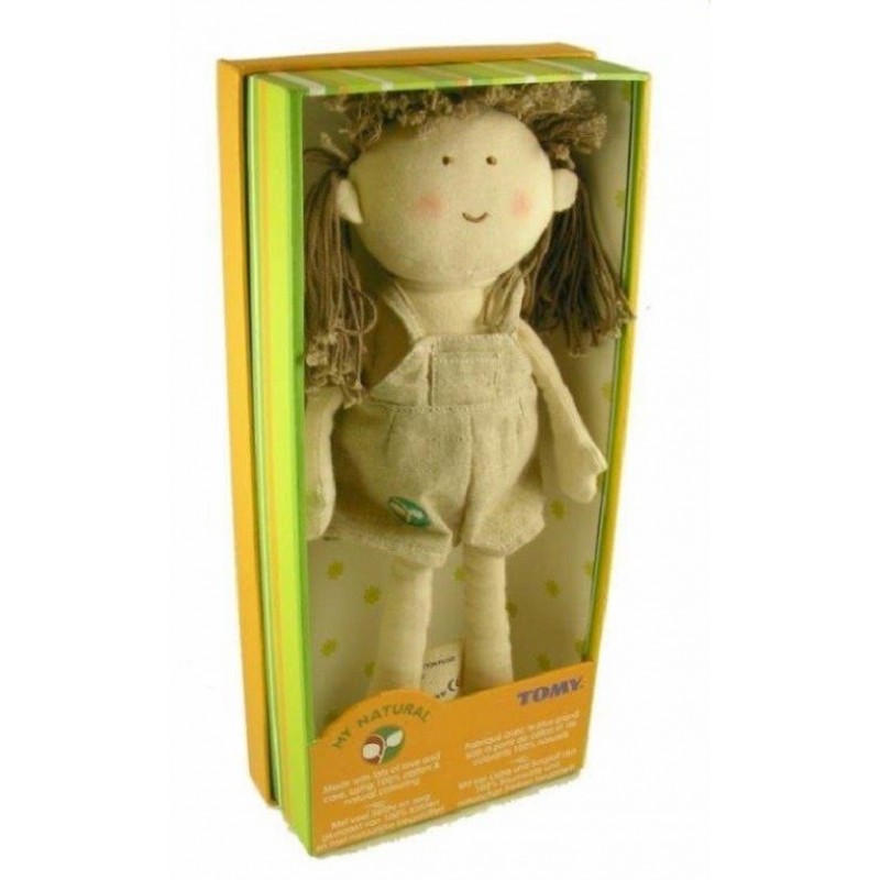 Accueil Z'autres marques Doudou Tomy My Natural Mistinguette doll la poupee brune robe lin Neuf