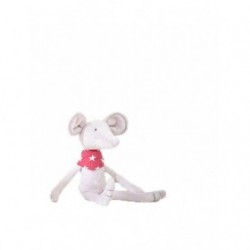 Accueil Z'autres marques Doudou Cyrillus Souris Gris Bandana Rouge Etoiles Blanches Pantin -