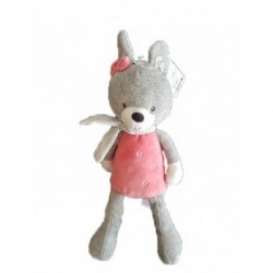 Accueil Tex Doudou Tex Lapin Rose Foulard blanc pois noir Pantin -