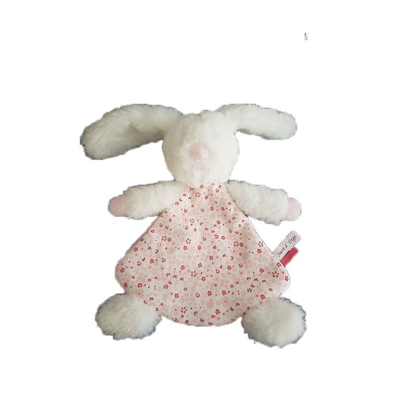 Accueil Sucre d'orge Doudou Sucre d'orge Lapin Blanc Corps rose à fleurs Plat -