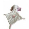 Accueil Pommette Doudou Pommette Lapin Blanc mouchoir blanc oreilles fleurs Pantin -