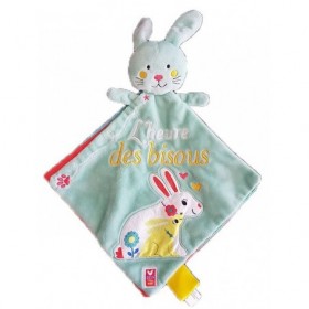 Accueil Z'autres marques Doudou Hachette Lapin Vert Livre l'heure des bisous grelot Plat -