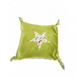 Accueil Z'autres marques Doudou Tiwisti Mouchoir Vert Etoile moustache dos gris 4 nœuds Plat -