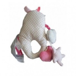 Accueil Corolle Doudou Corolle Arche d'activite Rose Cœur Attache pou suspendre Hochet -