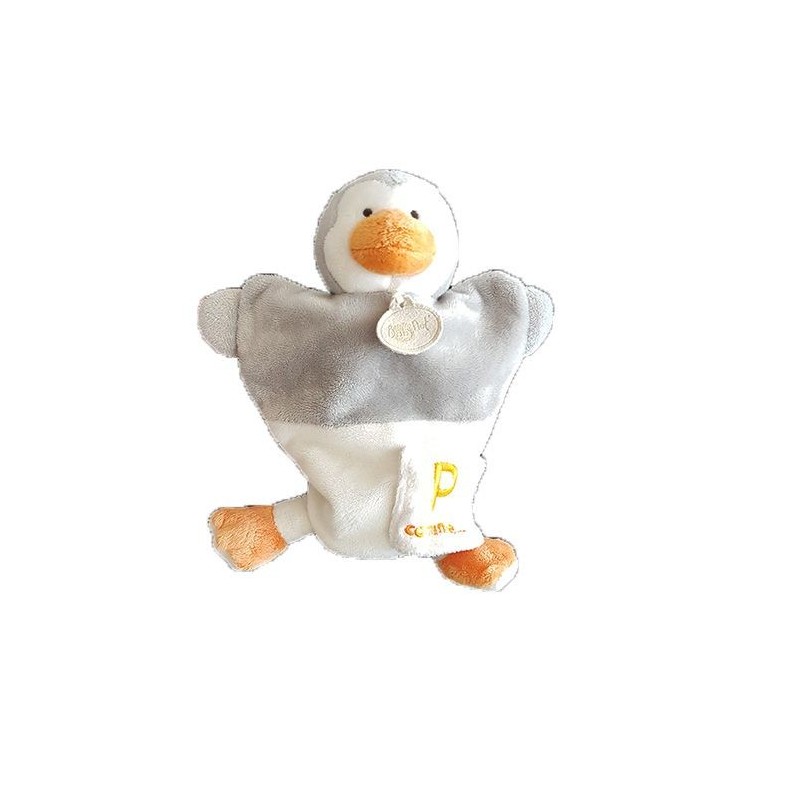 Accueil Babynat Doudou Babynat Pingouin Blanc Gris P comme marionnette -