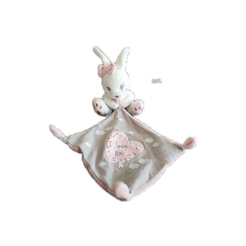 Doudou lapin mouchoir rose lapin étoile - Doudou et compagnie