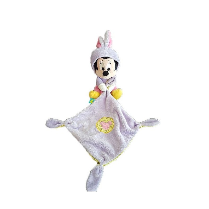 Accueil Disney Doudou Disney Souris Violet Combinaison deguise en lapin mouchoir Pantin - Minnie