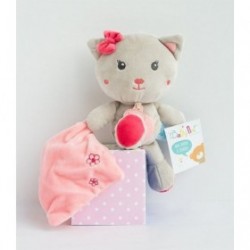 Accueil Babynat doudou Babynat Chat Gris Mouchoir Rose Kawaii Pantin