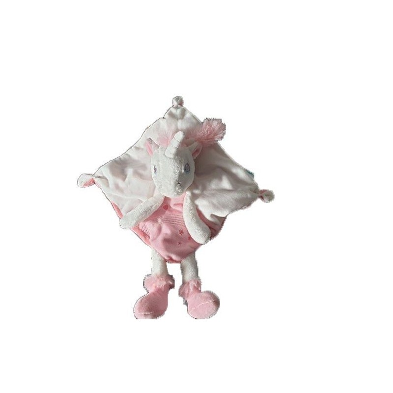 Accueil Tex Doudou Tex Licorne Blanc et Rose Plat -