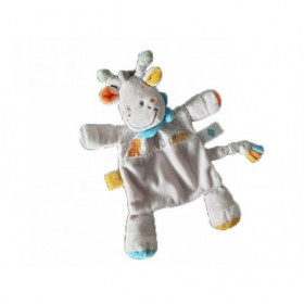 doudou girafe grise blanche éléphant lion tex baby neuf