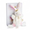 Accueil Doudou et Compagnie Doudou Doudou et compagnie Lapin Rose Fleurs Attache tétine - Poudre de Perlidoudou