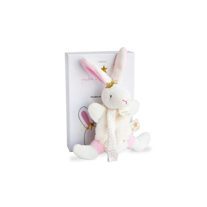 Accueil Doudou et Compagnie Doudou Doudou et compagnie Lapin Rose Fleurs Attache tétine - Poudre de Perlidoudou