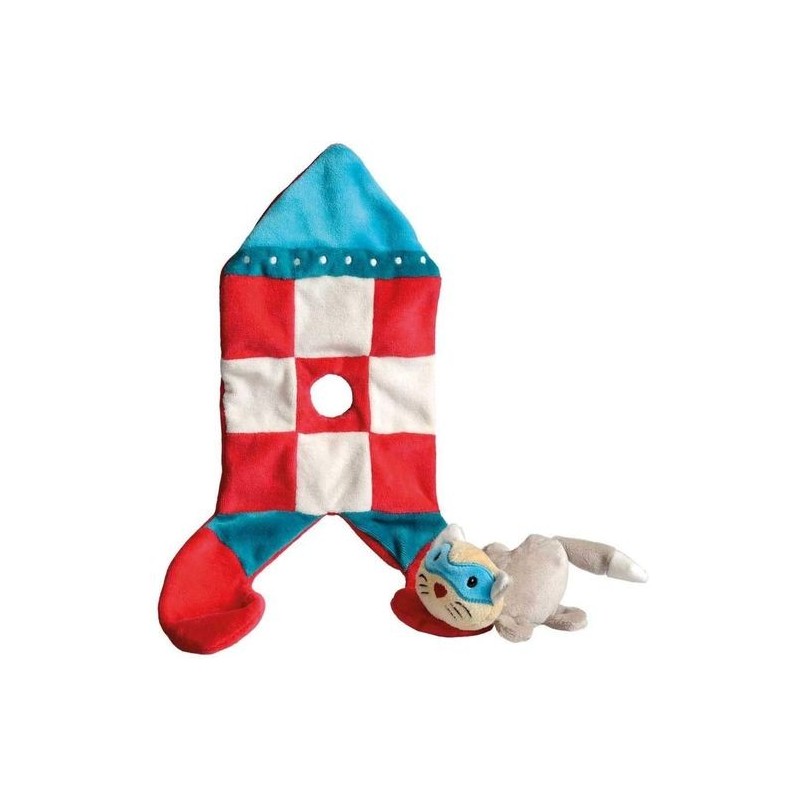 Accueil Z'autres marques Doudou Egmont Toys Chat Rouge dans une fusée a carreau Rocket Plat -